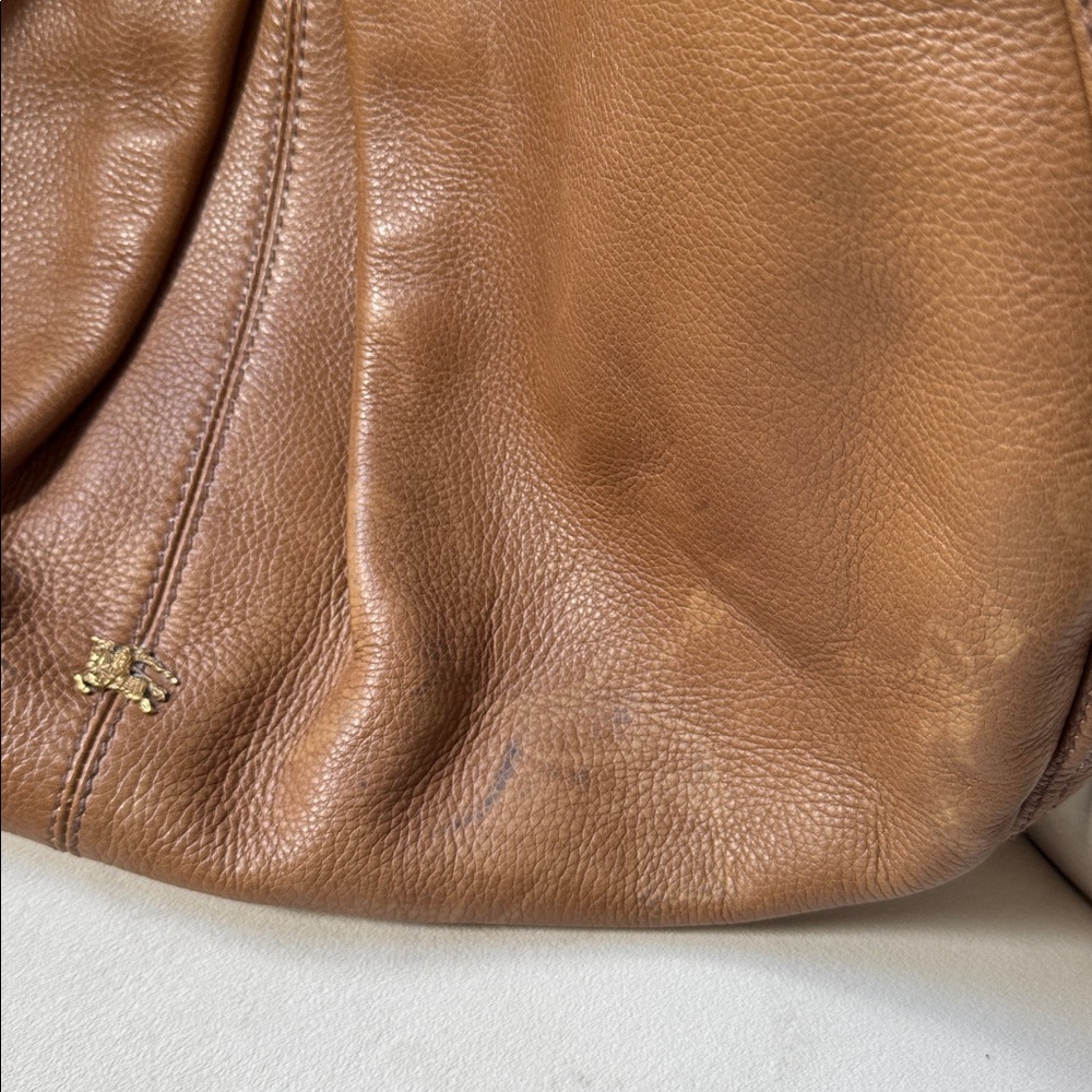 Burberry Brown Leather Shoulder Hobo with Gold Hardware EUC plaid interior - Picture 16 of 16